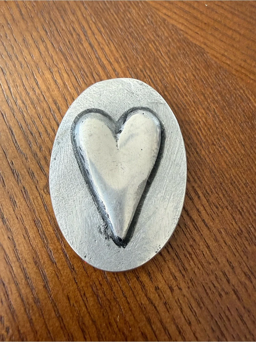 Live Love Laugh Oval paper weight in Silver